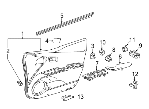 2020 Toyota Prius Front Door Switch Bezel Diagram for 74231-47230