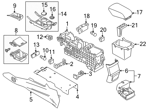 2017 Ford Police Interceptor Utility Front Console Center Plate Diagram for HB5Z-78047A18-AA