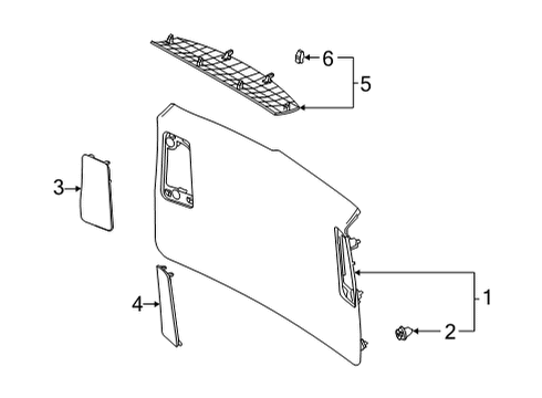 2020 Toyota Highlander Interior Trim - Lift Gate Access Cover Diagram for 67847-0E060-C0