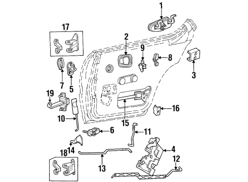 1997 Plymouth Neon Rear Door - Lock & Hardware Door Check Rear Door Diagram for 4615465AC