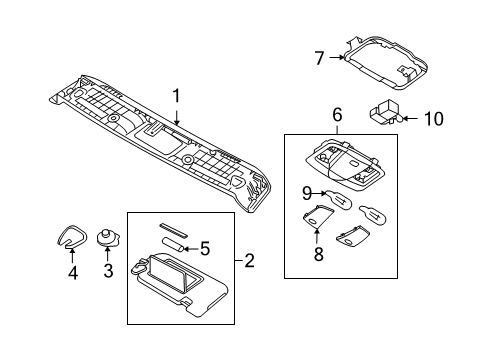 2009 Infiniti G37 Interior Trim - Roof Lamp Assembly-Map Diagram for 26430-JJ51A