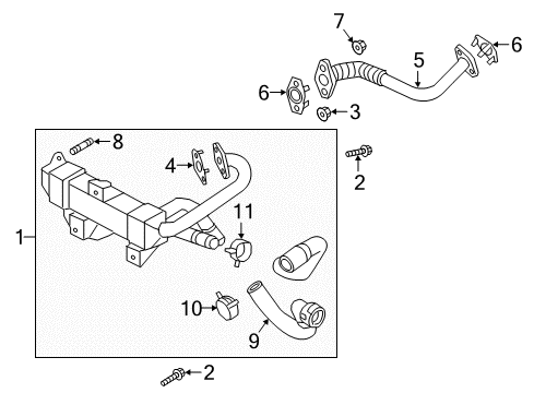 2020 Kia Niro EGR System Clip-Hose Diagram for 1472028006S