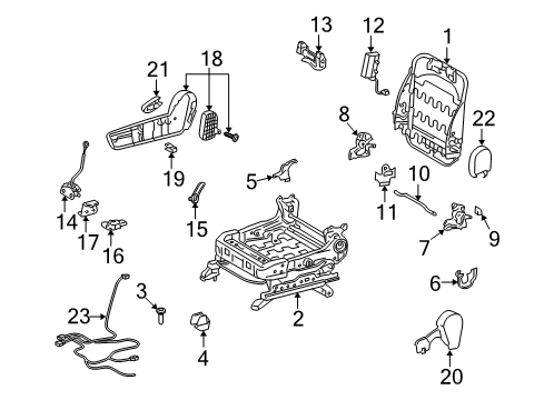 2009 Pontiac Vibe Front Seat Components Harness Diagram for 19184946