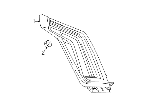 2018 Cadillac CT6 Tail Lamps Tail Lamp Diagram for 84388403