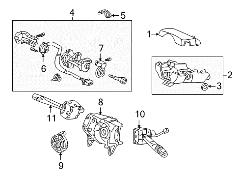 2002 Acura CL Anti-Theft Components Sensor Assembly, Steering Diagram for 35000-S3M-A02