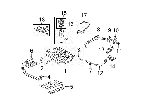 2006 Acura MDX Fuel Supply Module Assembly, Fuel Pump Diagram for 17045-S3V-A50