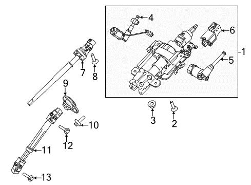2020 Ford Expedition Steering Column & Wheel, Steering Gear & Linkage Steering Column Diagram for FL3Z-3C529-AY