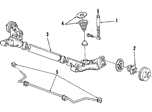 1993 Oldsmobile Achieva Rear Axle, Stabilizer Bar, Suspension Components Rear Spring Diagram for 10013231