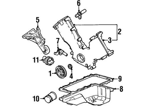 1993 Lincoln Town Car Powertrain Control Throttle Position Sensor Diagram for E9TZ-9B989-A