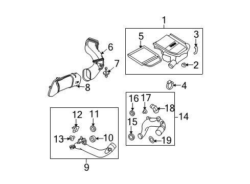 2010 BMW 535i Filters Intake Duct Diagram for 13717521012