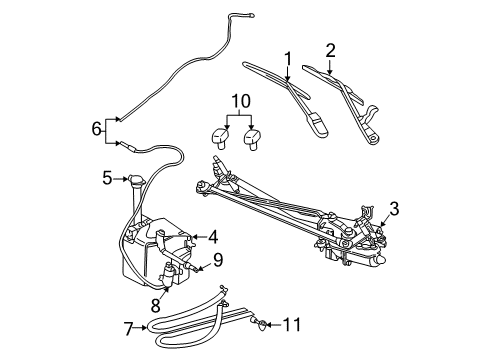 2005 Chrysler Sebring Wiper & Washer Components Hose-Washer Diagram for 4806080AA