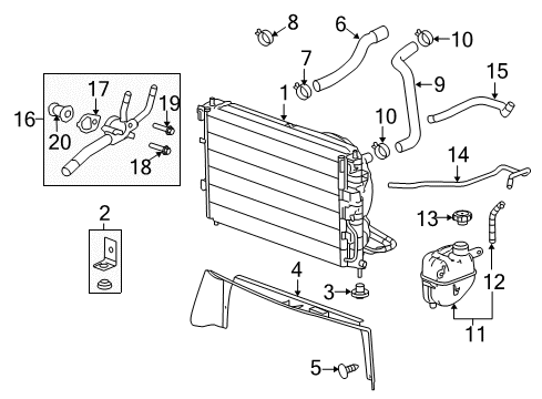 2009 Chevrolet Equinox Radiator & Components Radiator Diagram for 19130404