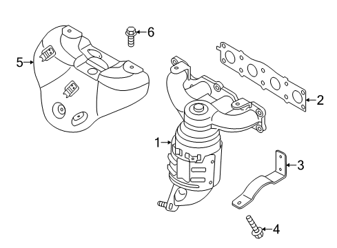 2015 Kia Sportage Exhaust Manifold Exhaust Manifold Catalytic Assembly Diagram for 28510-2G540