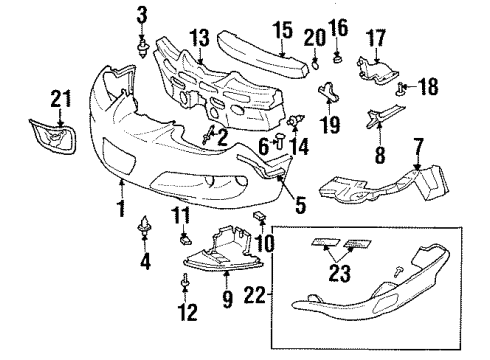 2000 Pontiac Firebird Front Bumper Bumper Cover Diagram for 12335524