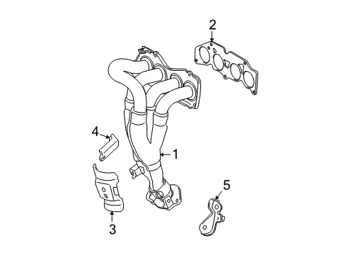 2011 Toyota Highlander Exhaust Manifold Exhaust Manifold Diagram for 17140-0P210