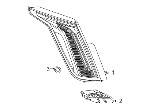 2020 Cadillac CT6 Tail Lamps Tail Lamp Bracket Diagram for 84240970
