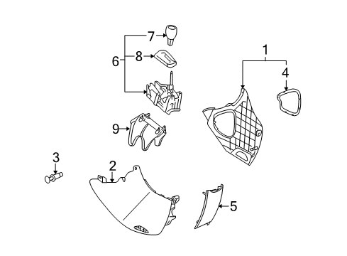 2006 Pontiac Torrent Front Console Knob Asm-Automatic Transmission Control Lever Diagram for 15856773