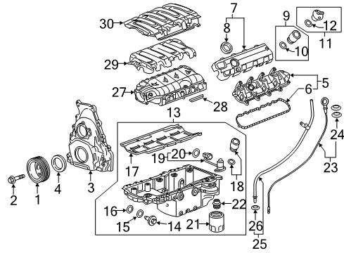 2021 Chevrolet Camaro Filters Oil Deflector Diagram for 12644848
