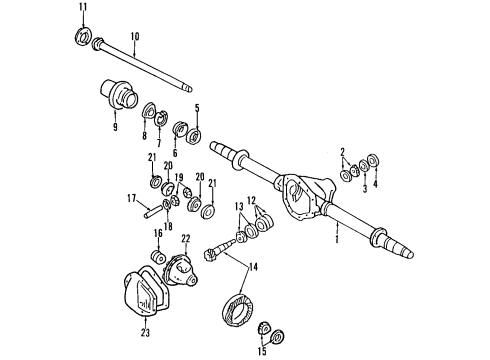 1993 GMC K2500 Rear Axle, Differential, Propeller Shaft Hub Seals Diagram for 15589475