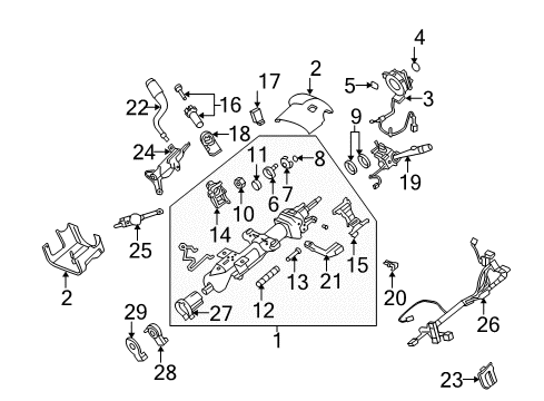 2013 Chevrolet Tahoe Steering Column, Steering Wheel & Trim, Shroud, Switches & Levers Shroud Asm-Steering Column *Dark Titanium Diagram for 15775831