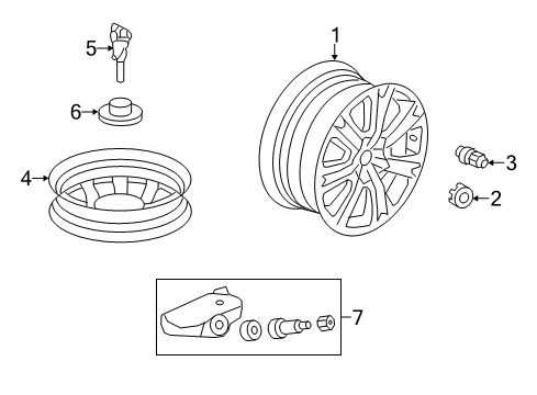 2011 Acura RL Wheels Wheel Assembly, Aluminum (18X8J) (Tpms) Diagram for 42800-SJA-A00