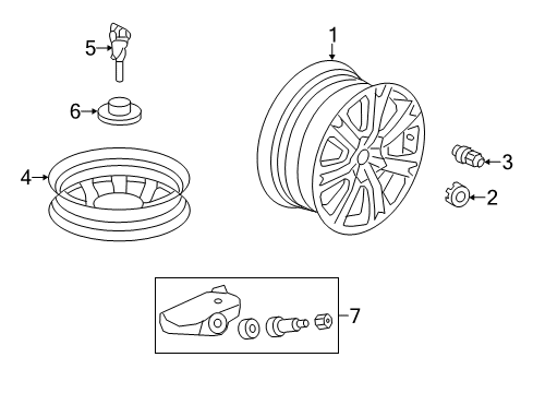 2010 Acura RL Wheels Disk, Aluminum Wheel (18X8J) (TPMS) (Hitachi) Diagram for 42700-SJA-A61