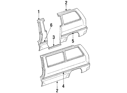 1985 Toyota Van Body Side Panel MOULDING, Side Panel LH Diagram for 75732-28020