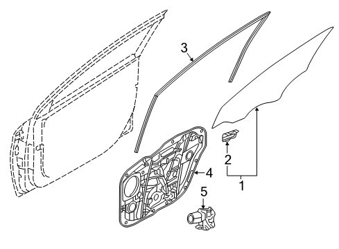 2017 Hyundai Ioniq Front Door Run Assembly-Front Door Window Glass LH Diagram for 82530-G2000