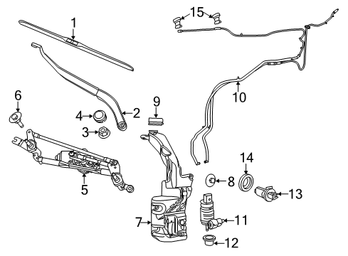 2018 Jeep Cherokee Wiper & Washer Components Pump-Washer, Windshield Diagram for 68225066AB