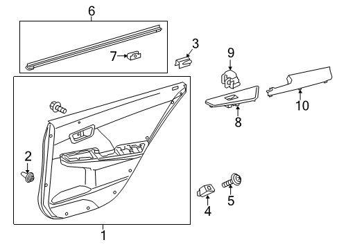 2016 Toyota Camry Rear Door Armrest Diagram for 74250-06170-B0