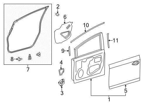 2015 Toyota Prius V Front Door Outer Panel Diagram for 67112-47040