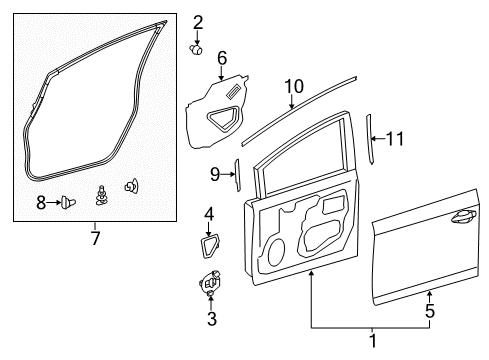 2015 Toyota Prius V Front Door Outer Panel Diagram for 67111-47040