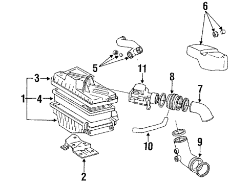 1993 Toyota MR2 Powertrain Control Hose, Air Diagram for 17341-74180