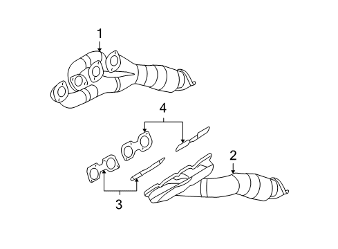 2008 BMW 750i Exhaust Manifold Exchange. Exhaust Manifold With Catalyst Diagram for 18407966272