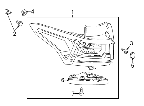 2022 Chevrolet Traverse Tail Lamps Tail Lamp Diagram for 85133096