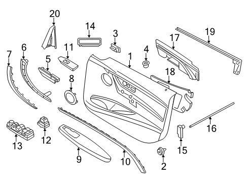 2019 BMW 440i xDrive Front Door Door Window Switch Left Diagram for 61319226262