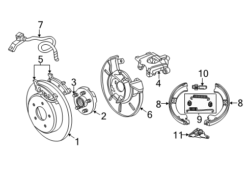 2007 Chrysler Town & Country Rear Brakes Line-Brake Diagram for 68211663AA