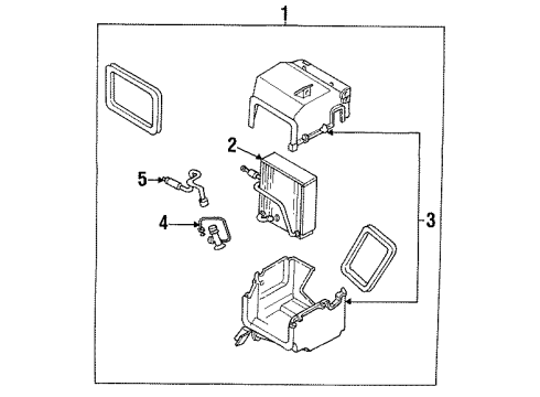 1994 Infiniti Q45 A/C Evaporator Assembly Evaporator Assy-Cooler Diagram for 27280-67U02
