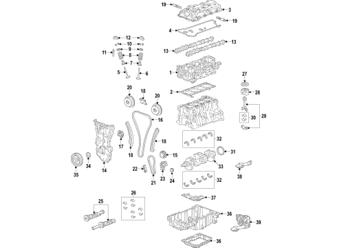 2018 Buick Envision Engine Parts, Mounts, Cylinder Head & Valves, Camshaft & Timing, Variable Valve Timing, Oil Cooler, Oil Pan, Oil Pump, Balance Shafts, Crankshaft & Bearings, Pistons, Rings & Bearings Mount-Trans Diagram for 84160408