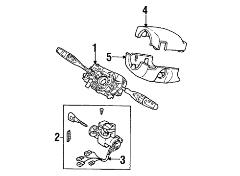 1995 Kia Sephia Ignition Lock Ignition Lock Cylinder Diagram for 0K24X76990