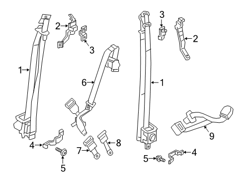 2017 Nissan Titan Seat Belt Seat Belt EXTENDER Diagram for 86848-CD000