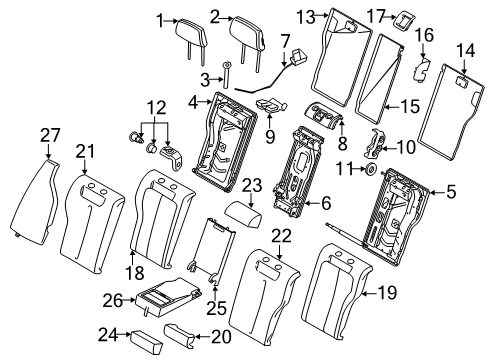 2019 BMW M240i Rear Seat Components Right Backrest Upholstery Diagram for 52207268321