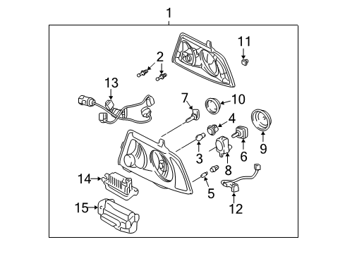 2004 Lincoln Navigator Bulbs Composite Headlamp Diagram for 6L7Z-13008-BB