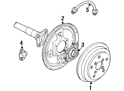 1996 Geo Tracker Rear Brakes PLATE, Brake Flange/Backing Diagram for 96064819