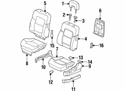 1999 Acura CL Front Seat Components Cover, Left Front Foot Rail (Outer) (Mild Beige) Diagram for 81592-SV1-L32ZD