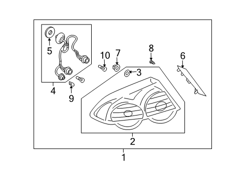 2005 Dodge Stratus Tail Lamps Socket-Park And Turn Signal Diagram for 4636360