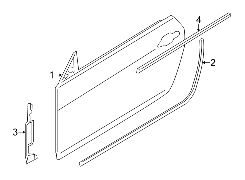 2017 BMW 440i Door & Components, Exterior Trim Joint Seal, Door, Left Diagram for 51337279737