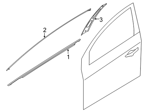 2020 Hyundai Sonata Exterior Trim - Front Door MOULDING Assembly-FRT Dr Frame, RH Diagram for 82860-L1000