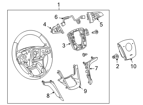 2012 Buick Regal Steering Column, Steering Wheel & Trim Cruise Switch Diagram for 22756618