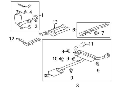 2008 Pontiac Torrent Exhaust Components Converter & Pipe Stud Diagram for 25354193